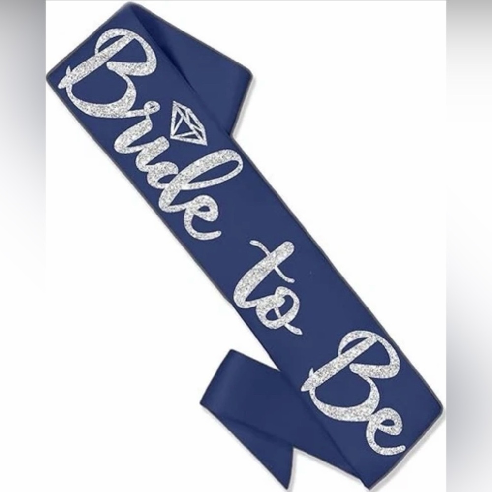 Navy Blue & Rhinestone Bride to Be Sash